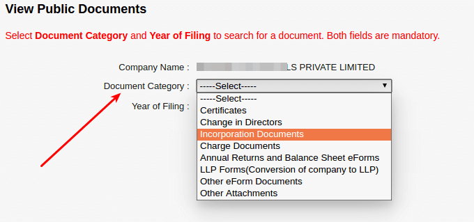 Public Document of a Company in India MCA ROC