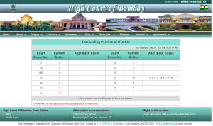 Bombay High Court Display Board Live